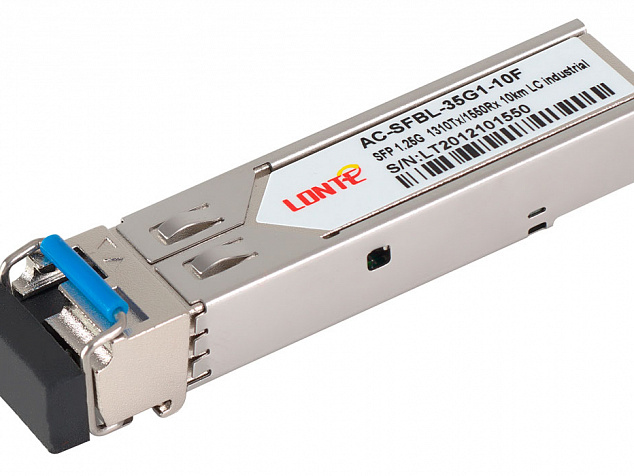 SFP WDM 1.25G Tx1310/Rx1550 10km LC DDM, industrial