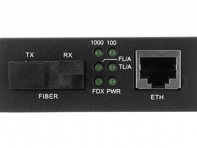 Медиаконвертер 10/100/1000M, Tx1310/Rx1550 20km, RJ45 SC