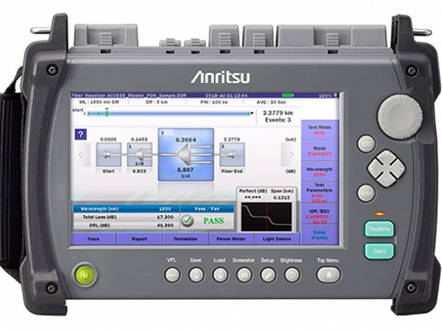 Рефлектометр Anritsu MT9085A-053 SM, 39/37,5 dB, 1310/1550 nm, SLS, FC адаптер