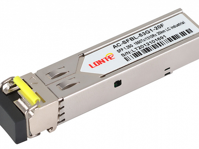 SFP WDM 1.25G Tx1550/Rx1310 20km LC DDM (industrial)